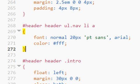 CSS braces highlighting